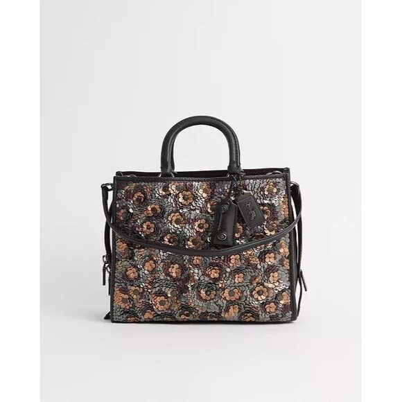 Coach 1941 Rogue Sequins 35613 Black / Multi Leather Handbag  NWT - Picture 10 of 11